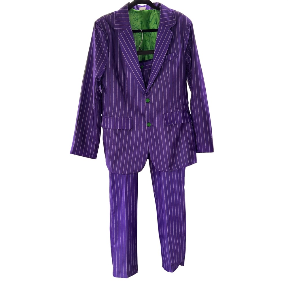 Spirit Halloween DC Comics Joker Purple Pinstripe Suit Costume Mens Medium